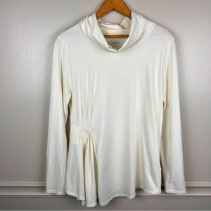 Soft Surroundings white cream tunic turtleneck‎ Cowlneck Sz Lg lagenlook